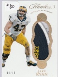 JAKE RYAN 2017 PANINI FLAWLESS COLLECTION 3 COLOR PATCH CARD
