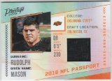 MASON RUDOLPH 2018 PRESTIGE NFL PASSPORT JERSEY CARD