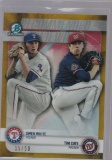 OWEN WHITE / TIM CATE 2018 BOWMAN CHROME GOLD REFRACTOR PARALLEL RECOMMENDED VIEWING INSERT