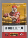 PATRICK MAHOMES 2017 CONTENDERS ROOKIE OF THE YEAR INSERT #3