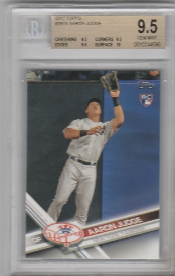 AARON JUDGE 2017 TOPPS ROOKIE CARD #287A / GRADED