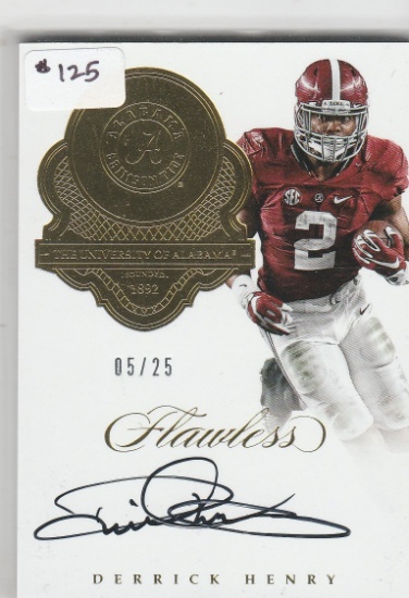 DERRICK HENRY 2017 FLAWLESS COLLEGIATE AUTOGRAPH CARD