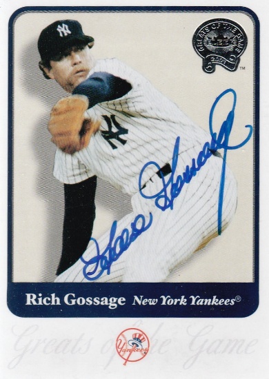 GOOSE GOSSAGE 2001 FLEER GREATS OF THE GAME AUTOGRAPH CARD