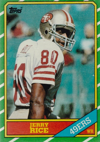 JERRY RICE 1986 TOPPS ROOKIE CARD #161