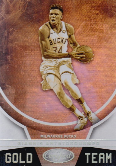 GIANNIS ANTETOKOUNMPO 2019/20 PANINI CERTIFIED GOLD TEAM CARD #6