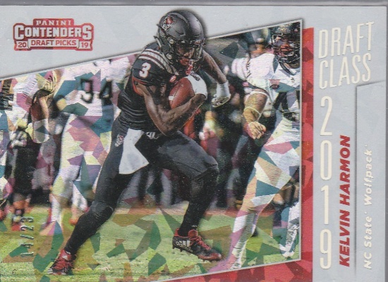 KELVIN HARMON 2019 CONTENDERS DRAFT CLASS OF 2019 CRACKED ICE CARD #14