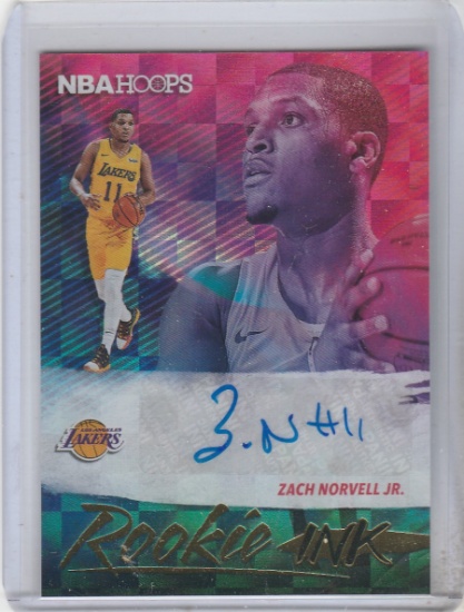 ZACH NORVELL JR 2019/20 NBA HOOPS AUTOGRAPH ROOKIE CARD