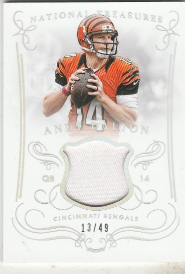 ANDY DALTON 2014 NATIONAL TREASURES JERSEY CARD