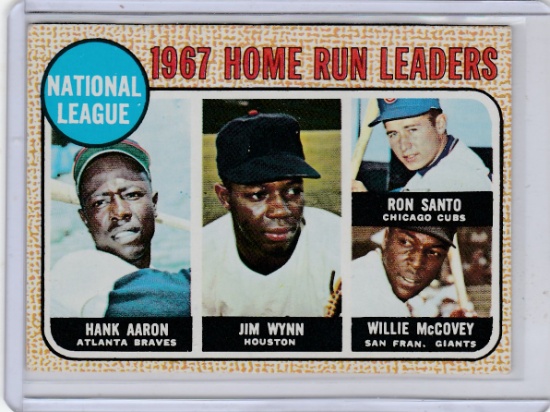 1968 TOPPS CARD #5 HOME RUN LEADERS / AARON