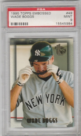 WADE BOGGS 1995 TOPPS EMBOSSED CARD #49 / GRADED