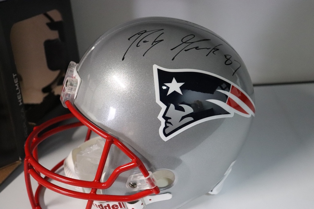 Aaron Hernandez Signed Helmet Top 