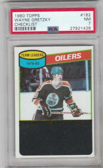WAYNE GRETZKY 1980 TOPPS CHECKLIST CARD #182 UNSCRATCHED / GRADED