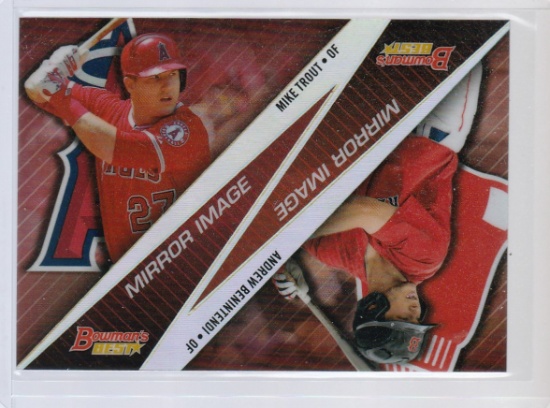 MIKE TROUT / ANDREW BENINTENDI 2015 BOWMAN'S BEST MIRROR IMAGE #MI-19