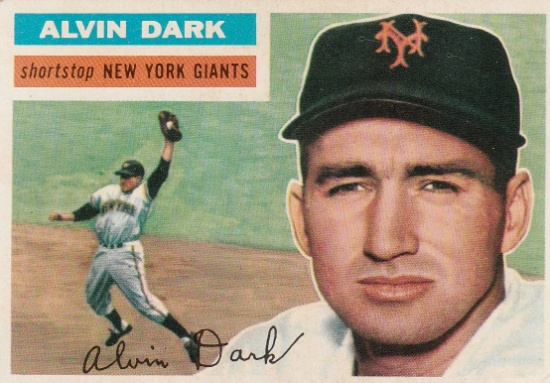 ALVIN DARK 1956 TOPPS CARD #148 WHITE BACK