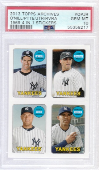 2013 TOPPS ARCHIVES 1969 / 4 IN 1 STICKERS YANKEES / GRADED