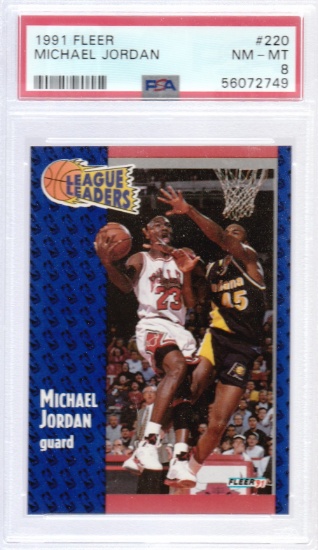 MICHAEL JORDAN 1991 FLEER CARD #220 / GRADED