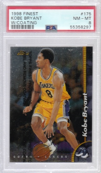 KOBE BRYANT 1998 TOPPS FINEST CARD #175 WITH COATING / GRADED