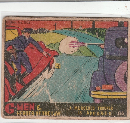 1936 GUM INC G-MEN CARD #86 / MURDERED TROOPER
