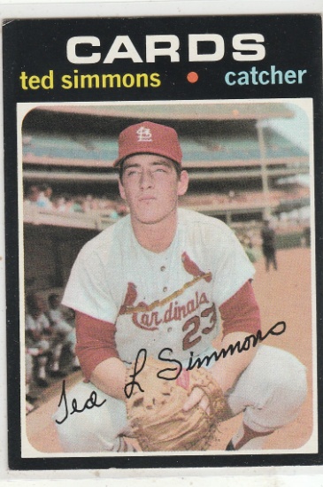 TED SIMMONS 1971 TOPPS ROOKIE CARD #71