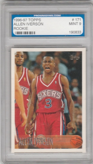 ALLEN IVERSON 1996/97 TOPPS ROOKIE CARD #171 / GRADED