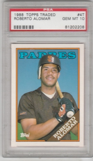ROBERTO ALOMAR 1988 TOPPS TRADED ROOKIE CARD #4T / GRADED