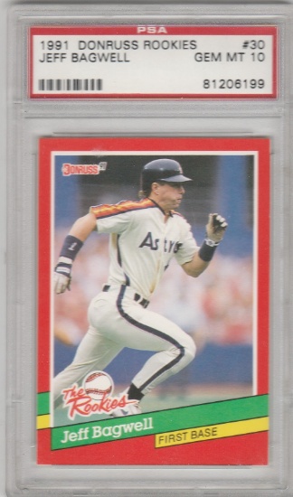 JEFF BAGWELL 1991 DONRUSS THE ROOKIES CARD #30 / GRADED