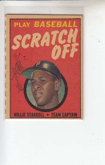 WILLIE STARGELL HAND SIGNED 1971 TOPPS SCRATCH OFF GAME CARD