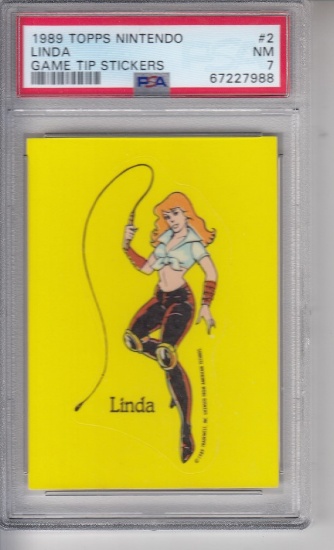 LINDA (DOUBLE DRAGON) 1989 TOPPS NINTENDO STICKER ROOKIE / PSA GRADED