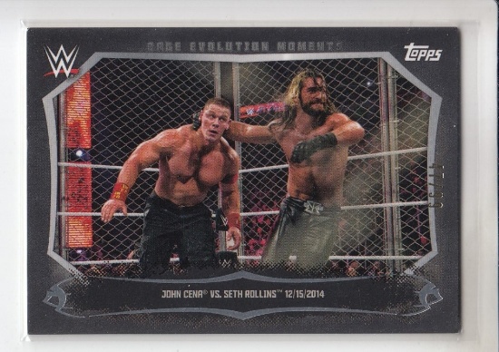 JOHN CENA VS SETH ROLLINS 2015 TOPPS WWE UNDISPUTED CAGE MOMENTS BLACK