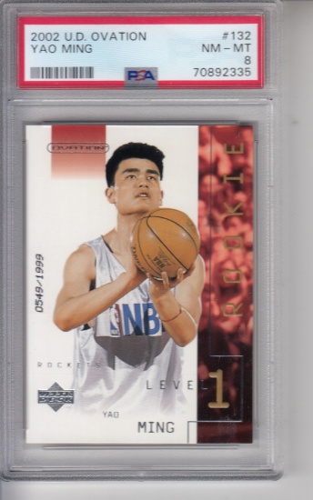 YAO MING 2002 UPPER DECK OVATION ROOKIE CARD / PSA GRADED