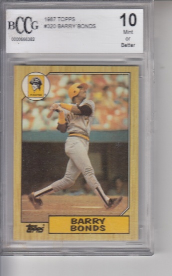 BARRY BONDS 1987 TOPPS ROOKIE CARD / BECKETT GRADED