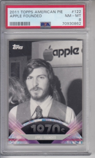 STEVE JOBS APPLE FOUNDED 2011 TOPPS AMERICAN PIE ROOKIE CARD / PSA GRADED