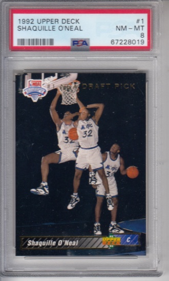 SHAQUILLE O'NEAL 1992 UPPER DECK #1 ROOKIE CARD / PSA GRADED