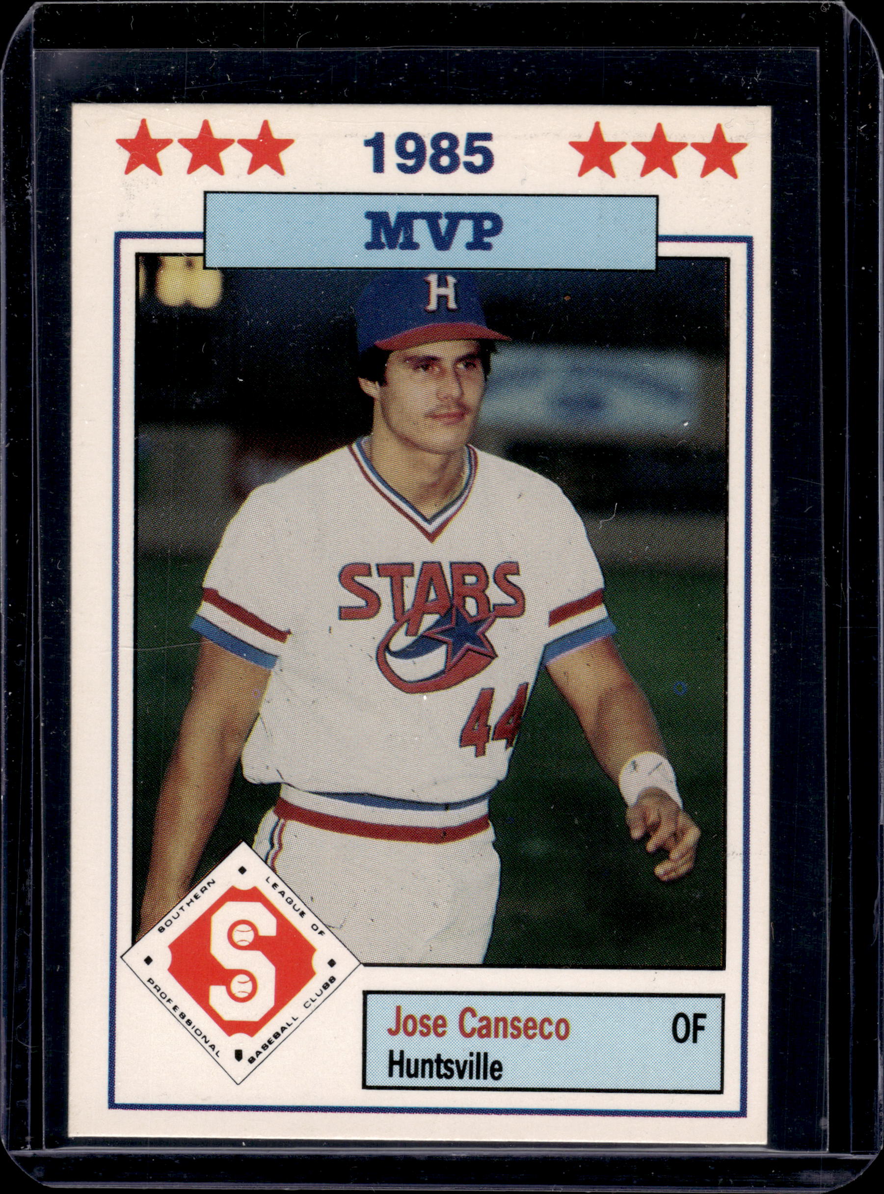 JOSE CANSECO 1985 HUNTSVILLE STARS ROOKIE CARD