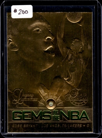 KOBE BRYANT 1996-97 FLAIR SHOWCASE LEGACY 23KT GOLD GEMS OF THE NBA EMERALD ROOKIE CARD