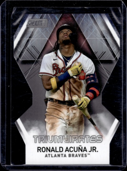 RONALD ACUNA 2021 STADIUM CLUB TRIUMVIRATES DIE CUT INSERT