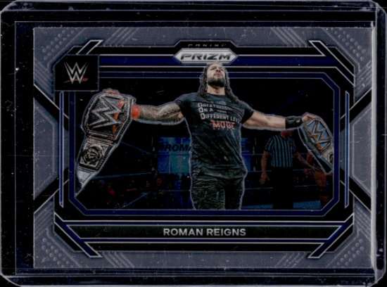 ROMAN REIGNS 2023 PANINI PRIZM WITH BOTH BELTS