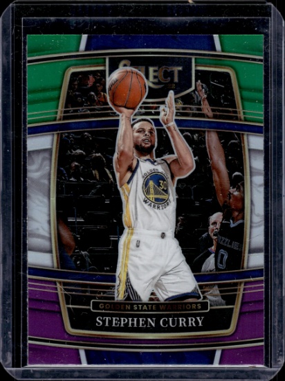 STEPHEN CURRY 2021-22 PANINI SELECT PURPLE AND GREEN PRIZM