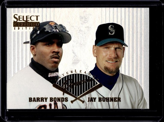 BARRY BONDS JAY BUHNER 1996 SELECT CERTIFIED INTERLEAGUE PREVIEW INSERT