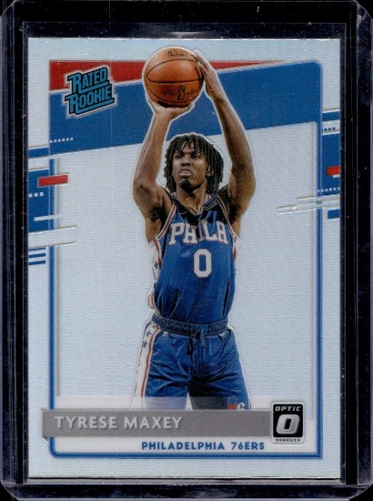 TYRESE MAXEY 2020-21 PANINI OPTIC SILVER HOLO PRIZM ROOKIE CARD