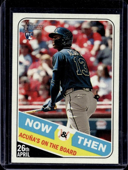 RONALD ACUNA JR 2018 TOPPS HERITAGE NOW AND THEN ROOKIE CARD