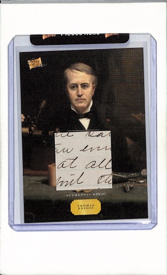 THOMAS EDISON 2023 PIECES OF THE PAST HAND WRITING RELIC