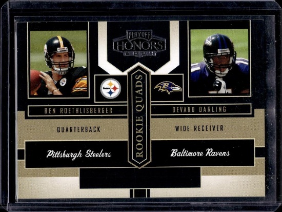 BEN ROETHLISBERGER 2004 PLAYOFF HONORS QUADS ROOKIE CARD