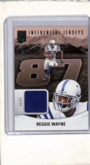REGGIE WAYNE 2024 PANINI ELITE GAME USED JERSEY CARD