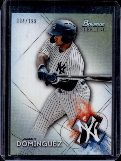 JASSON DOMINGUEZ 2021 BOWMAN STERLING PROPSPECTS AQUA REFRACTOR ROOKIE