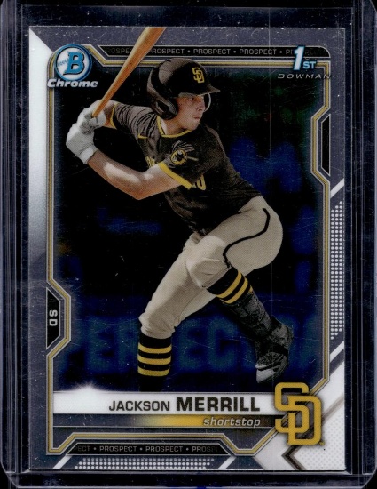 JACKSON MERRILL 2021 BOWMAN CHROME DRAFT 1ST ROOKIE CARD