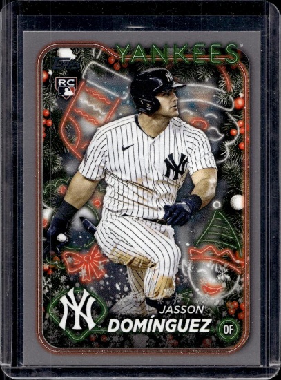 JASSON DOMINGUEZ 2024 TOPPS HOLIDAY SILVER FOIL ROOKIE CARD