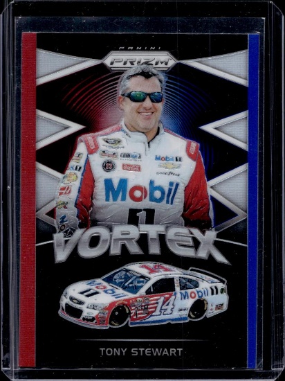 TONY STEWART 2018 PANINI PRIZM NASCAR VORTEX RED, WHITE & BLUE PRIZM