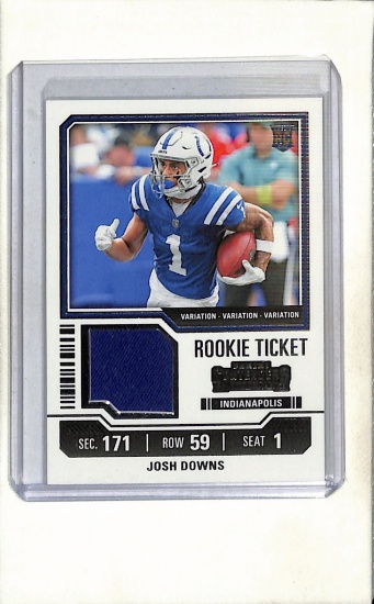 JOSH DOWNS 2023 PANINI CONTENDERS JERSEY ROOKIE CARD