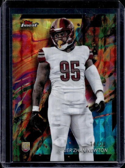 JER'ZHAN NEWTON 2024 TOPPS FINEST TYE DYE XFRACTOR ROOKIE CARD